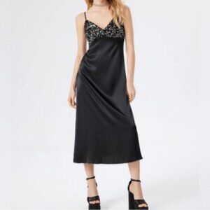 NEW House of Harlow Sequin Slip Dress Black Cocktail Whimsigoth Size Medium NWT